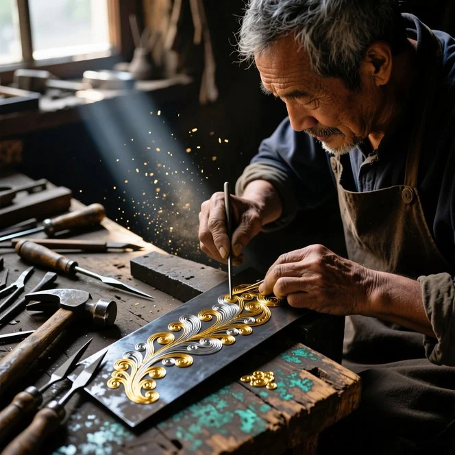 Artisan goldsmith at work